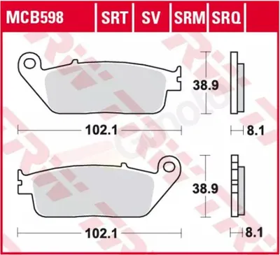 Produktbild von TRW Bremsbelagsatz MCB598TRQ GW250 Inazuma DC Street Triple S HD02 Z750 ZR750L CBR1000F SC24 X