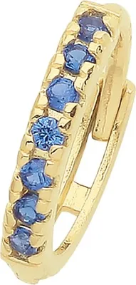 Produktbild von Wunderschöne 9 Karat (375) Gold Damen - Einzel Knorpel Creole mit Zirkonia - 10mm*2mm; TRS35079