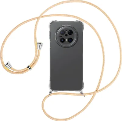 Produktbild von Handykette Backcover-Schutzhülle mit Band (Metall silberfarben) für Huawei Mate 70 - Goldkordel