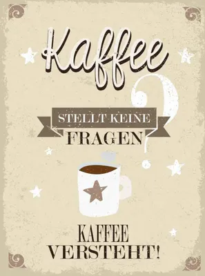 Produktbild von vianmo Holzschild 40x30 cm Kaffee stellt keine Fragen Essen Trinken