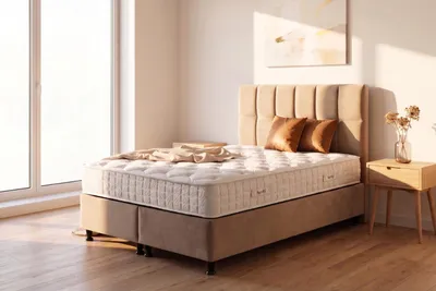 Produktbild von Pointhome Bambi Boxspringbett Set 160 x 200 H4 / H5, Golden Prime Schlafzimmerbett, 1 x Matratze, 1 x Bettkasten, 1 x Bettkopfteil