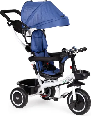 Image de Poussette tricycle siège pivotant 360* bleu