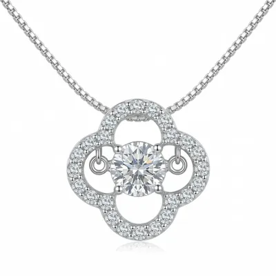 Produktbild von Halskette aus 925er Silber mit Zirkonia – Edle Damen-Silberkette mit Anhänger