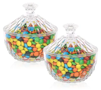 2er-Set Acryl-Süßigkeitsdosen 300 ml mit Deckel, transparent