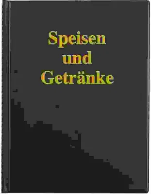 Produktbild von sigel Speisekarten Mappe A4 schwarz mit Goldprägung