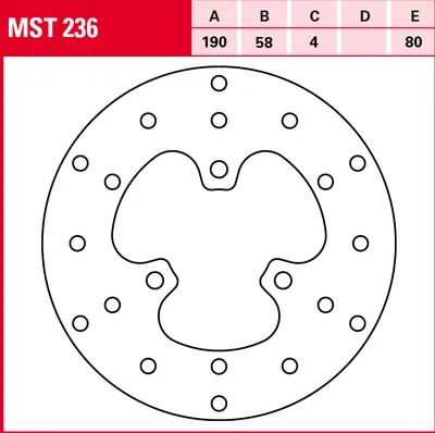 Produktbild von TRW Bremsscheibe Allround starr MST236 SR50AC MR 50 Kross  Mach G SA22 Typhoon 125 M02 Stalker 50 C1