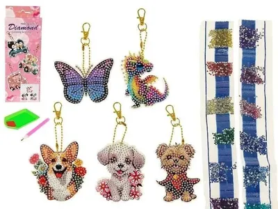Zdjęcie produktu dla DIY breloczki z brekolami i diamencikami MIX - ADAR