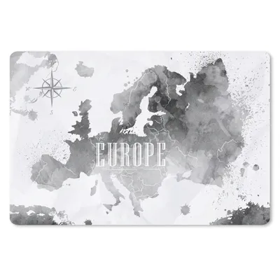 Produktbild von MuchoWow® Schreibtischunterlage Aquarell - Weltkarte - Schwarz 60x40 cm - XXL Mauspad - Großes Mauspad