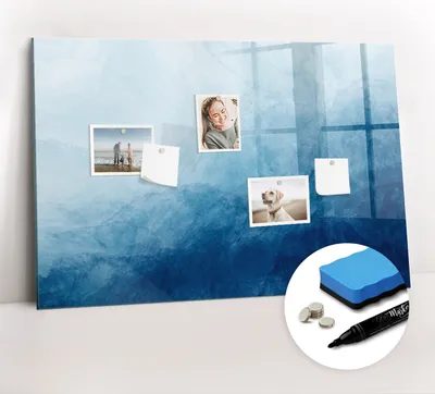 Produktbild von Magnetpinnwand Memoboard - Zubehörsatz - Schwarzer Marker + Schwamm + Magnete - 90 x 60 cm - Wasserentnahme