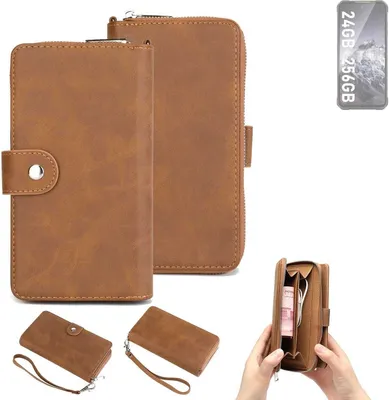 Produktbild von K-S-Trade Handyhülle Schutzhülle kompatibel mit iiiF150 B2 Ultra & Portemonnee Tasche Handytasche Case Etui Geldbörse Wallet braun (1x)