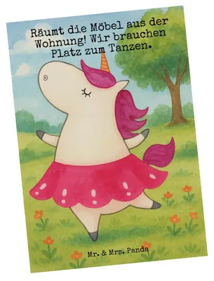 Produktbild von Mr. & Mrs. Panda Postkarte Einhorn Ballerina Design - Weiß - Geschenk, Postkarten, Feiern, Einhörner, Grußkarte, Geburtstag, Wohnung, Unicorn, Ansichtskarte, kunstkarte