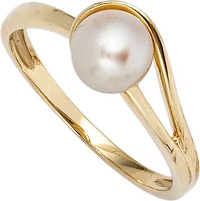 Produktbild von JOBO Damen Ring 585 Gold Gelbgold 1 Süßwasser Perle Goldring Größe 50