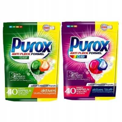 Zdjęcie produktu dla Kapsułki do prania Purox Universal + Color (2 x 40 sztuk)