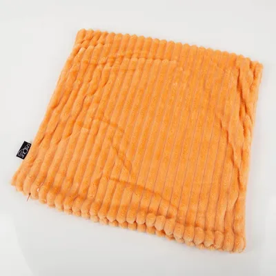 Produktbild von Kissenhülle aus Plüsch in Cordoptik Streifen Apricot 45x45cm