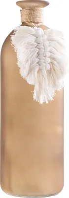 Produktbild von Vase - Braun - Glas - H 26 cm - mit Makrameedeko