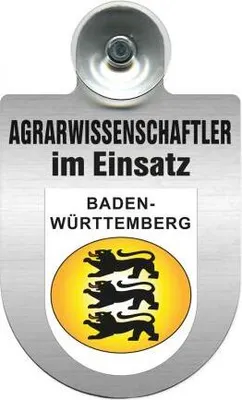 Produktbild von Einsatzschild mit Saugnapf - Agrarwissenschaftler im Einsatz - incl. Regionenwappen 393803 Color - Region Baden-Württemberg