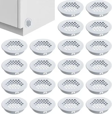 Image de 20 grilles d'aération rondes - grilles d'aération rondes - pour cuisine, salle de bains - grilles d'aération rondes - acier inoxydable - 35 mm - grilles d'aération