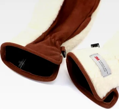 Produktbild von Damen Winter Lederhandschuhe Outdoor warm gefüttert Fäustlinge