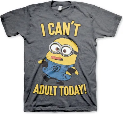 Produktbild von Minions - I Can't Adult Today T-Shirt - Large - Dark-Heather