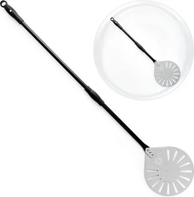 Imagen del producto de Pala para pizza Famanu con mango de aluminio desmontable, de 47 pulgadas de largo, ideal para pizzas caseras