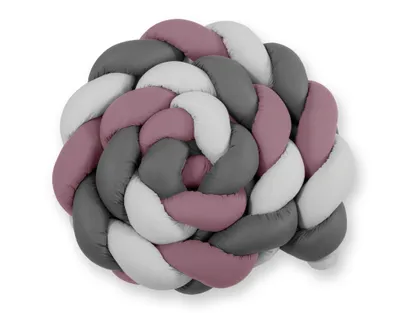 Image de Protection tressée pour lit XXL rétro rose 360 cm de haute qualité