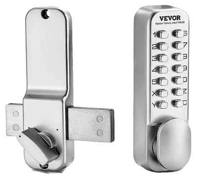 Image de VEVOR Serrure mécanique sans clé avec clavier simple face (14 touches) Argent pour maison, bureau, extérieur, clôture, cour