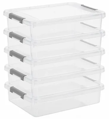 Obrázok produktu pre Sada 5 plastových úložných boxov s vekom