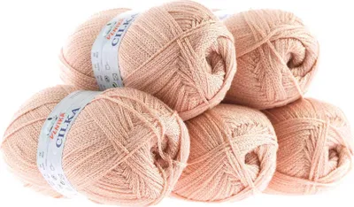 500g Strickgarn CILKA by VLNIKA Klassikgarn Strickwolle mit Schimmereffekt, lachs