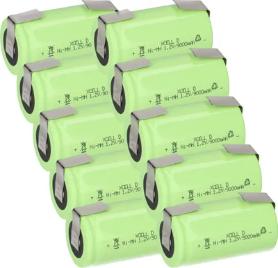 Immagine prodotto di 10x XCell mono batteria Flattop Ni-MH 1,2V 9000mAh D con etichetta U-solder