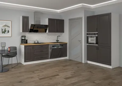 Produktbild von Landhaus Küche Stilo Grau 230 + 120 cm Küchenzeile Küchenblock Einbauküche