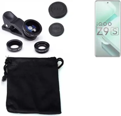 Produktbild von K-S-Trade Smartphone Kamera Linsen Set Kompatibel mit Vivo iQOO Z9s 3in1 Clip-On Kamera Adapter Macro Weitwinkel FishEye Fischauge Objektiv Linse