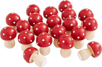 Produktbild von VBS Fliegenpilze mit Klebepunkt 20 Stück 2 cm Deko Pilze Basteln 3 cm Dekoration