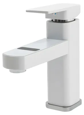Productafbeelding van Watervalmengkraan, digitaal temperatuurdisplay, regeling voor warm en koud water, WIT