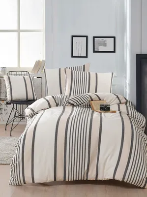 Produktbild von L'Essentiel Linge de Maison, Astana - Beige, Black, Beige, Einzel-XL-Bettbezug-Set (DE), 70 % BAUMWOLLE / 30 % POLYESTER, 155 x 200 cm