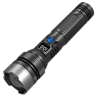 Produktbild von Wiederaufladbare Taschenlampe 1000 Lumen LED, LCD Display, 5 Modi, IPX7 Wasserdicht, Handheld, für Camping, Zuhause und Notfälle