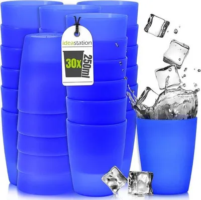 Produktbild von Famanu Kunststoffbecher 250 ml - 30 Stück in bunten Farben
