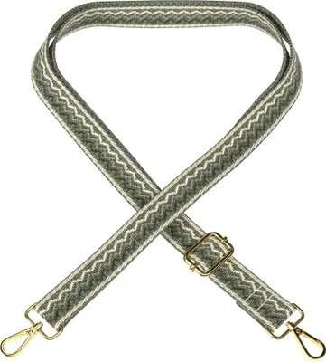 Produktbild von EAZY CASE - Verstellbarer Taschengurt, Ersatz Schultergurt für Handtaschen, Schulterriemen für Umhängetaschen, breiter Taschenriemen mit Karabiner Gold, DIY Taschenband in Grün
