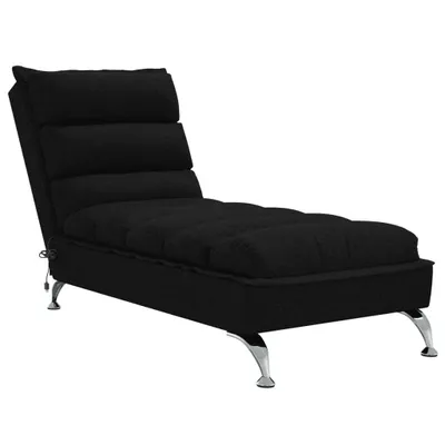 Produktbild von vidaXL Massage-Chaiselongue mit Kissen Schwarz Stoff