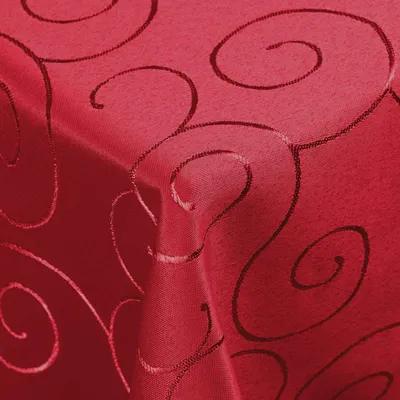 Produktbild von DecoHomeTextil Kringel Circle Tafeldecke Ornamente Damast Tischdecke Dunkelrot Eckig 160 x 160 cm