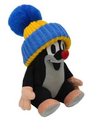 Produktbild von Kuscheltier Der kleine Maulwurf mit der blauen Mütze sitzt 20 cm Schwarz/Blau, 48902G
