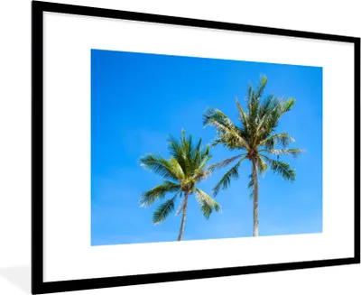 Produktbild von MuchoWow® Gerahmtes Poster Palme - Sommer - Tropisch 90x60 cm - Poster mit Schwarzem Bilderrahmen Wandposter Rahmen Foto Bilder - Wanddekoration - Fotos
