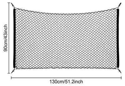 Zdjęcie produktu dla Siatka dla psów do samochodu – siatka oddzielająca bagażnik – 130 x 90 cm – uniwersalna do SUV-ów, przestrzeni bagażowej i pickupów – siatka zabezpieczająca – dla psów