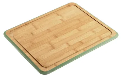 Image de Planche à découper, matériau : bambou, dimensions : 40 x 30 x 1,6 cm, couleur : marron, vert | 58291