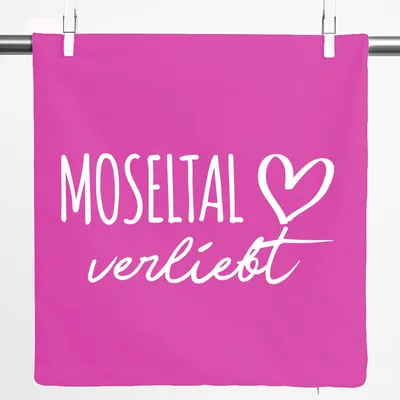 Produktbild von Huuraa Kissenbezug Moseltal verliebt 40x40cm Fuchsia Baumwolle Dekokissenbezug Geschenkidee