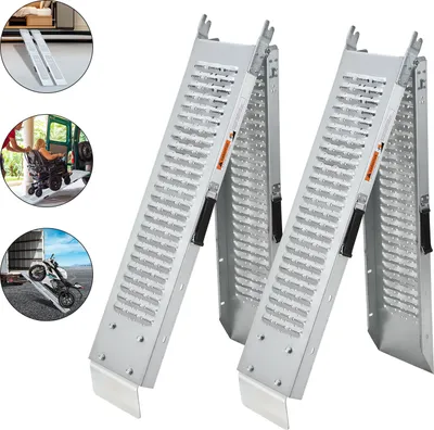 Produktbild von Hengda Auffahrrampe Klappbar 2 Stück Laderampe bis zu 400 kg, Antirutsch Verladerampe mit Griff Laderampen für Motorrad PKW 180 x 22.5 cm