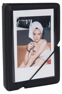 Mini-Fotoalbum 28 Fächer für Instax Mini, 54x86 mm, PU-Leder, schwarz