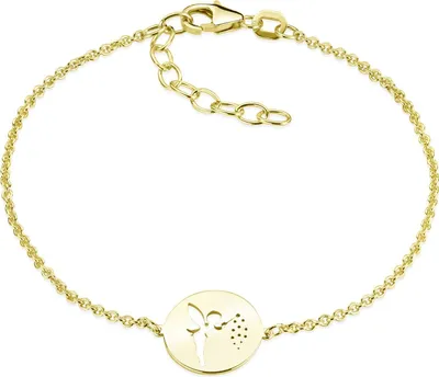 Produktbild von MATERIA Fee Armkette Gold Armband Frauen Mädchen - Feen Schmuck aus 925 Silber vergoldet 16-19cm SA-98-Gold