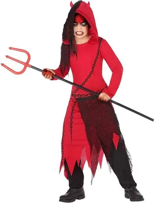 Produktbild von Atosa Kinder-dämonenkostüm Rot 7-9 Years Rot 7-9 Years