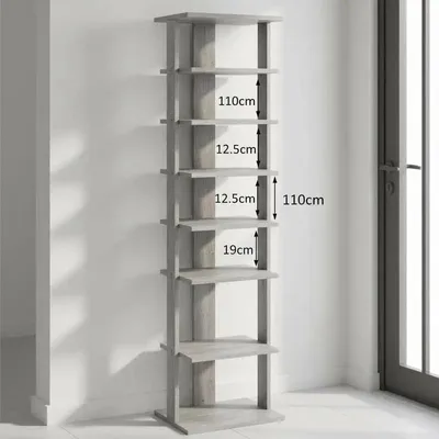 Produktbild von Höhenverstellbares Holzschuhregal mit 8 Ebenen