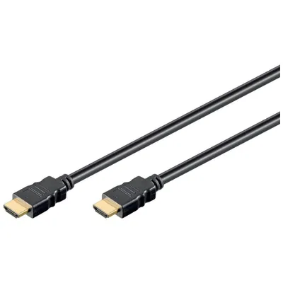 Immagine prodotto di Goobay 51818 Cavo HDMI™ ad alta velocità, placcato oro, 1 m, nero - Spina HDMI™ (tipo A) > Spina HDMI™ (tipo A)